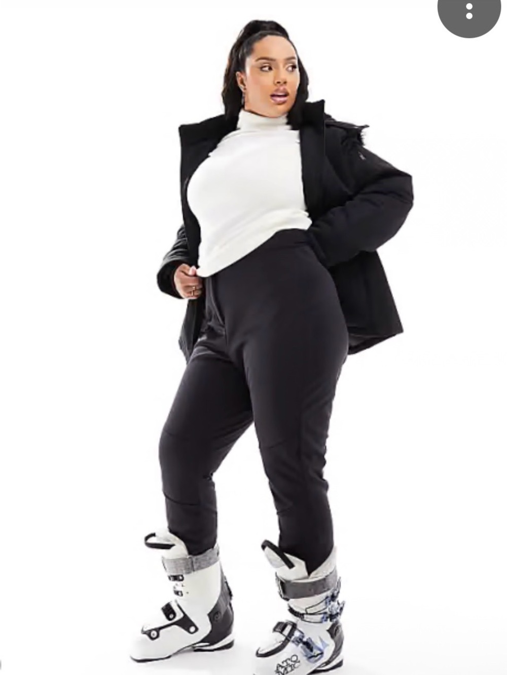ASOS 4505 Ski Curve high waisted skinny ski pants with stirrup in black size 14